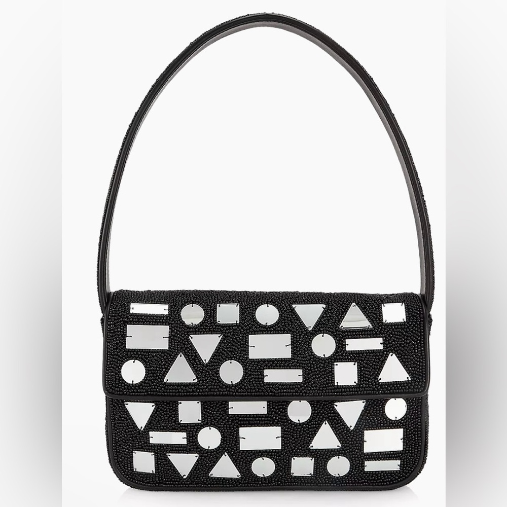 STAUD Tommy beaded and mirror mosaic shoulder bag